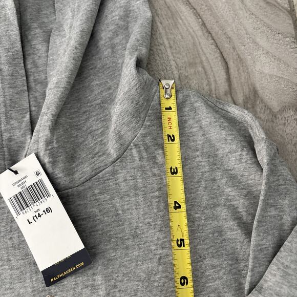 Polo Ralph Lauren Bear Christmas T Shirt Hoodie Gray Boys Size L(14-16) NWT - Picture 7 of 9